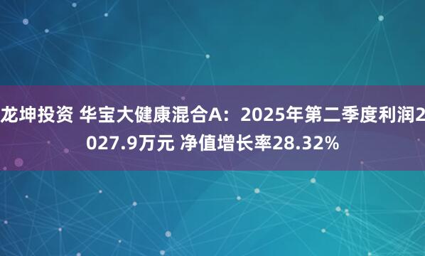 龙坤投资 华宝大健康混合A：2025年第二季度利润2027.9万元 净值增长率28.32%